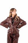 Blazer in Ecopelle Bordeaux donna Tensione in - 1