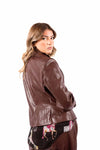 Blazer in Ecopelle Bordeaux donna Tensione in - 5