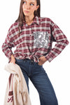 Camicia a Quadri con Tasca in Paillettes donna Miss love - 1