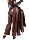 Pantaloni Barrel Fit in Ecopelle Bordeaux con Cintura donna Tensione in - 2