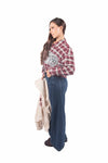 Camicia a Quadri con Tasca in Paillettes donna Miss love - 3