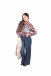 Camicia a Quadri con Tasca in Paillettes donna Miss love - 5