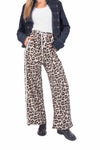 Pantaloni Fluidi Leopardati con Bande Laterali donna Miss love - 1