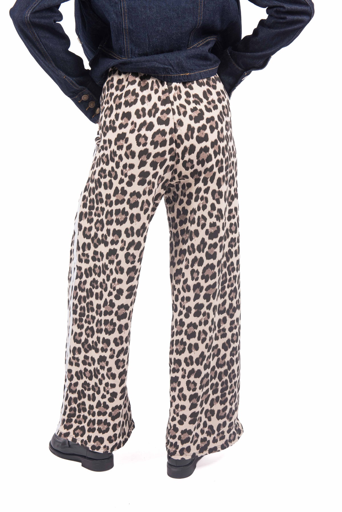 Pantaloni Fluidi Leopardati con Bande Laterali donna Miss love - 4