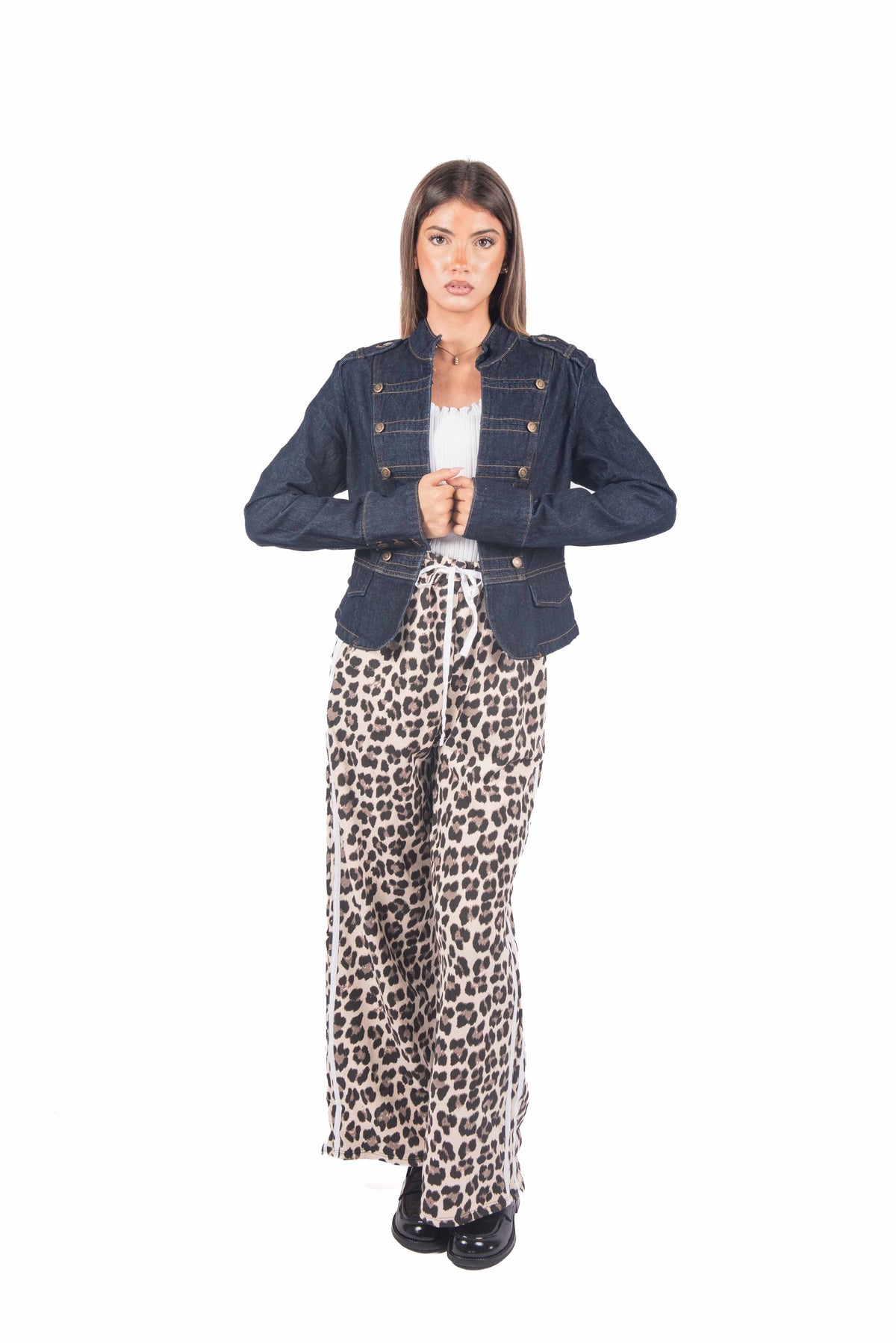 Giacca Military Style Denim Blu Scuro donna Miss love - 6