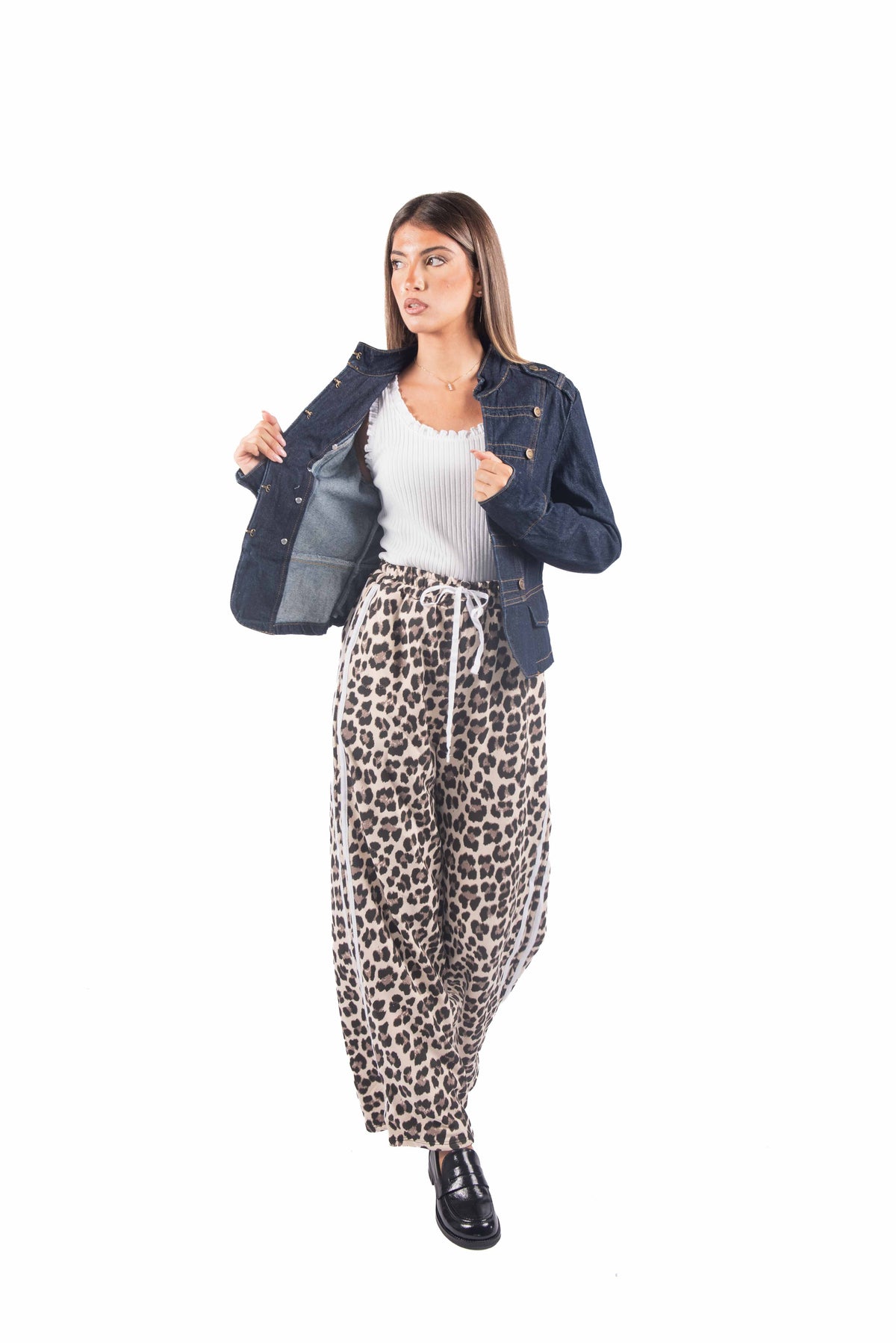 Giacca Military Style Denim Blu Scuro donna Miss love - 5