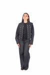 Giacca Military Style Denim Nero donna Miss love - 4