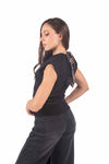 Top in Maglia con Spalline e Fiocco sul Retro donna Miss love - 2