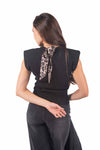 Top in Maglia con Spalline e Fiocco sul Retro donna Miss love - 3