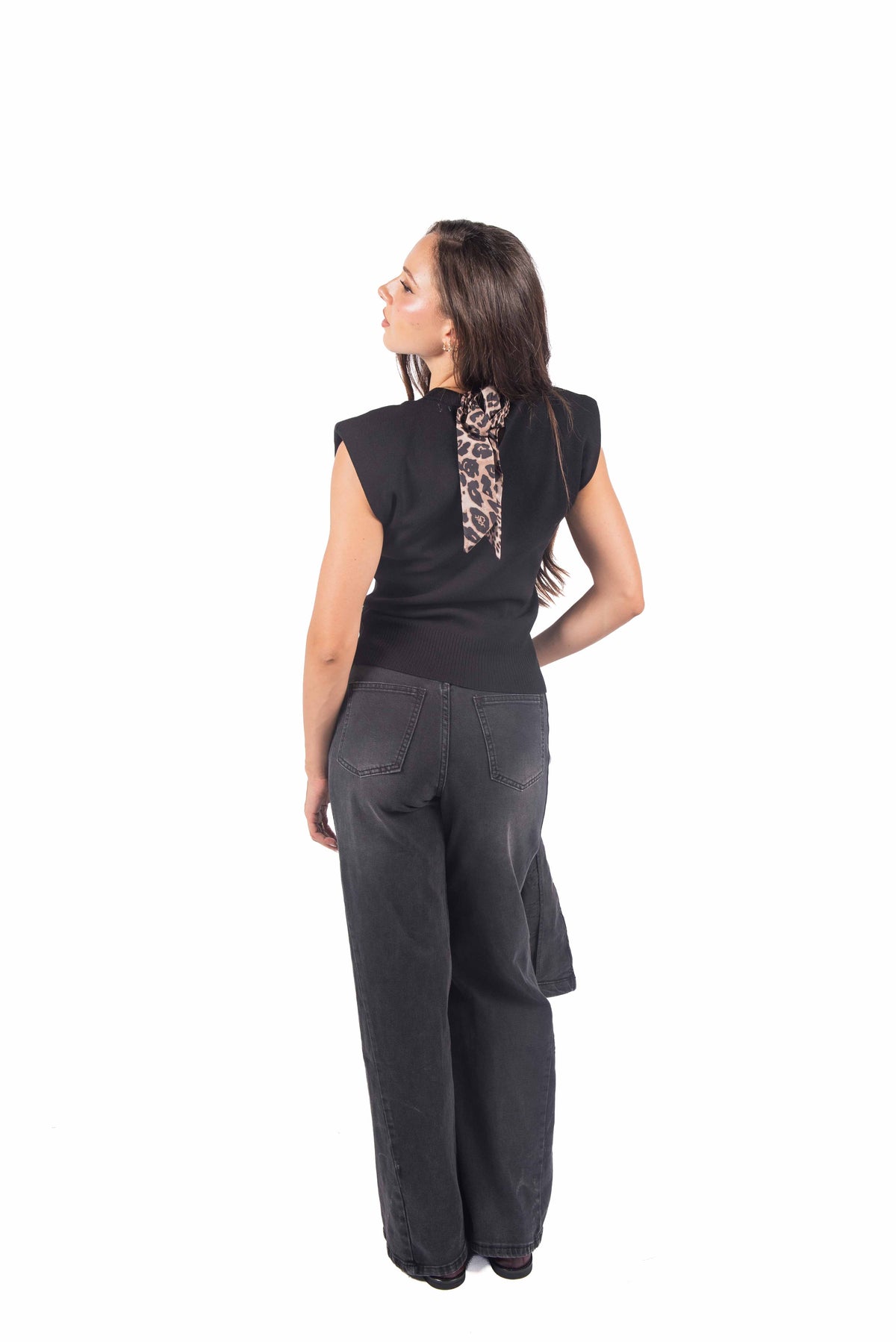 Top in Maglia con Spalline e Fiocco sul Retro donna Miss love - 5