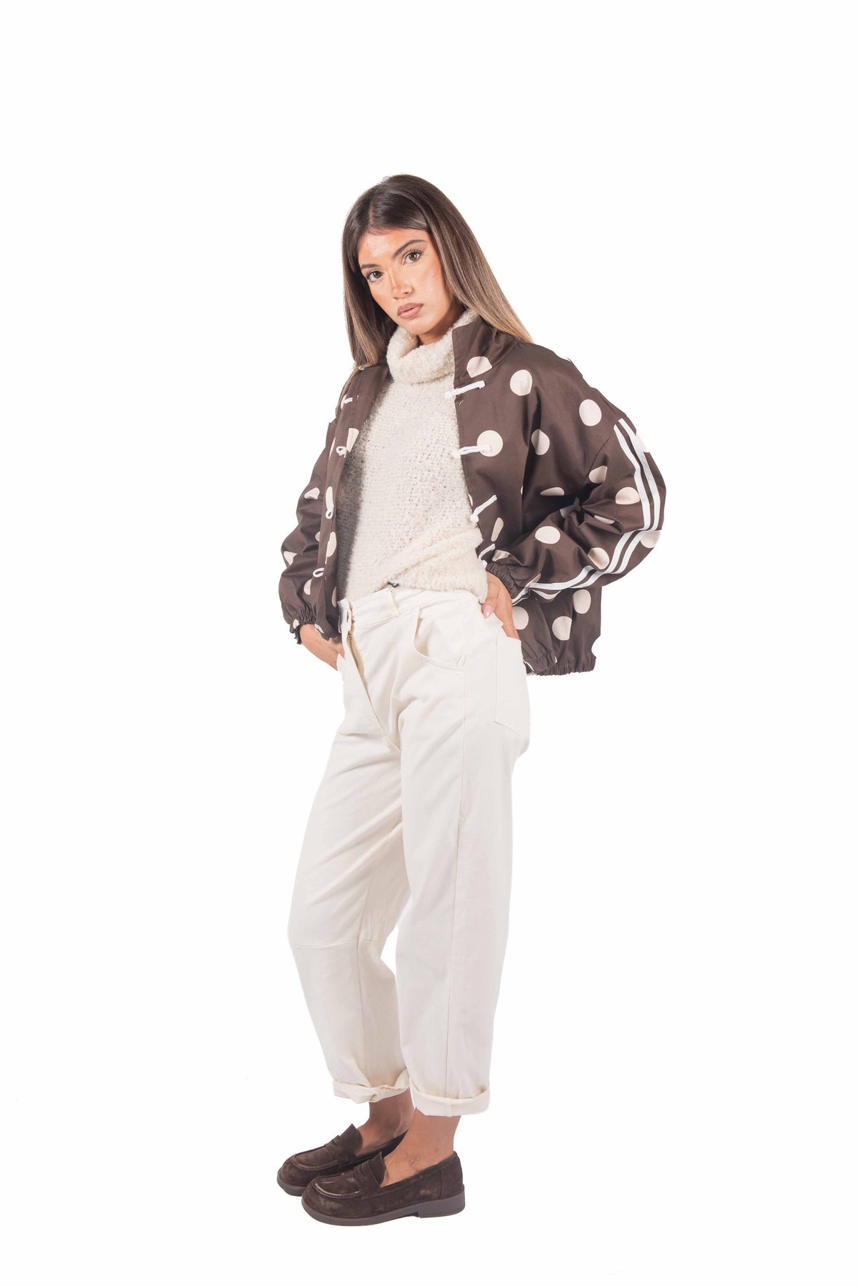 Pantaloni in Cotone con Cintura Elasticizzata donna Miss love - 3