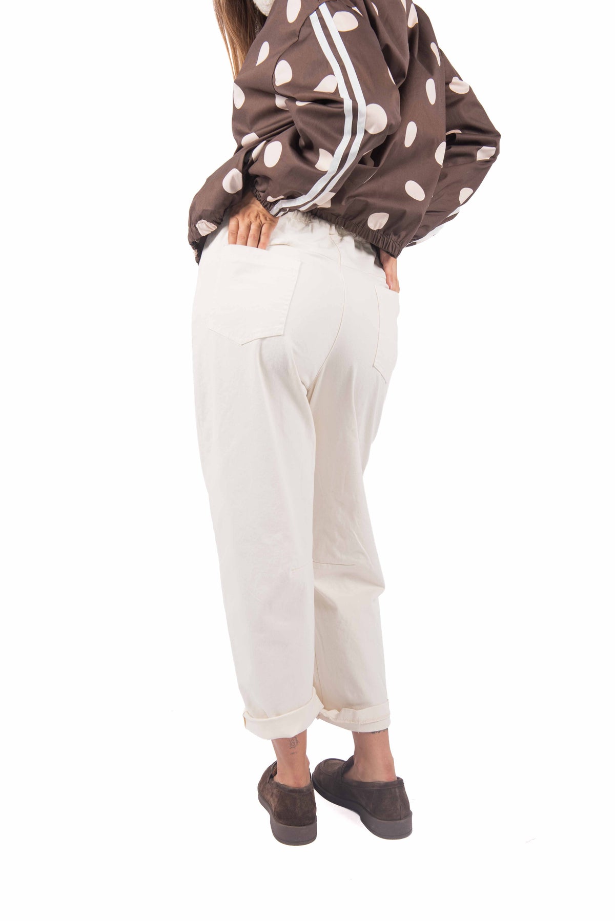 Pantaloni in Cotone con Cintura Elasticizzata donna Miss love - 2