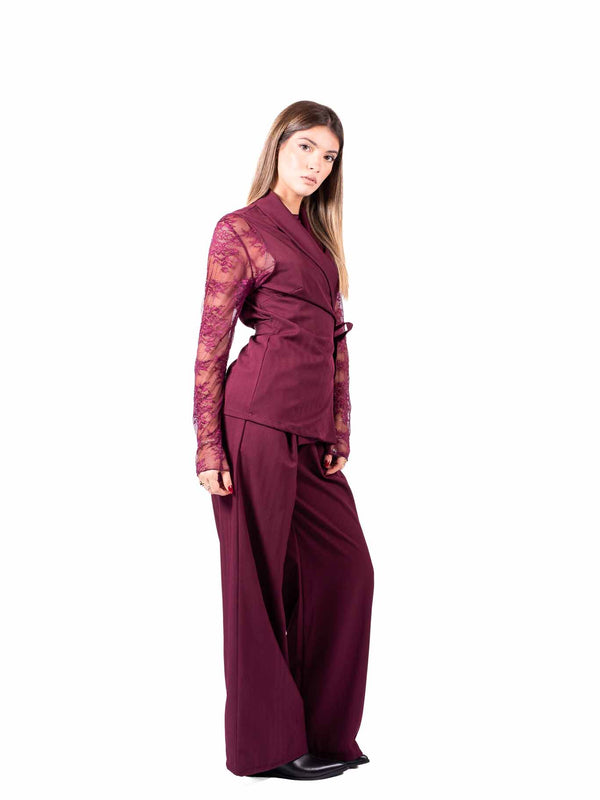 Completo Gilet e Pantalone Bordeaux da donna Miss love
