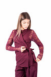 Completo Gilet e Pantalone Bordeaux donna Miss love - 3