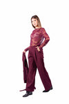 Maglia in Pizzo Bordeaux a Maniche Lunghe donna Miss love - 1