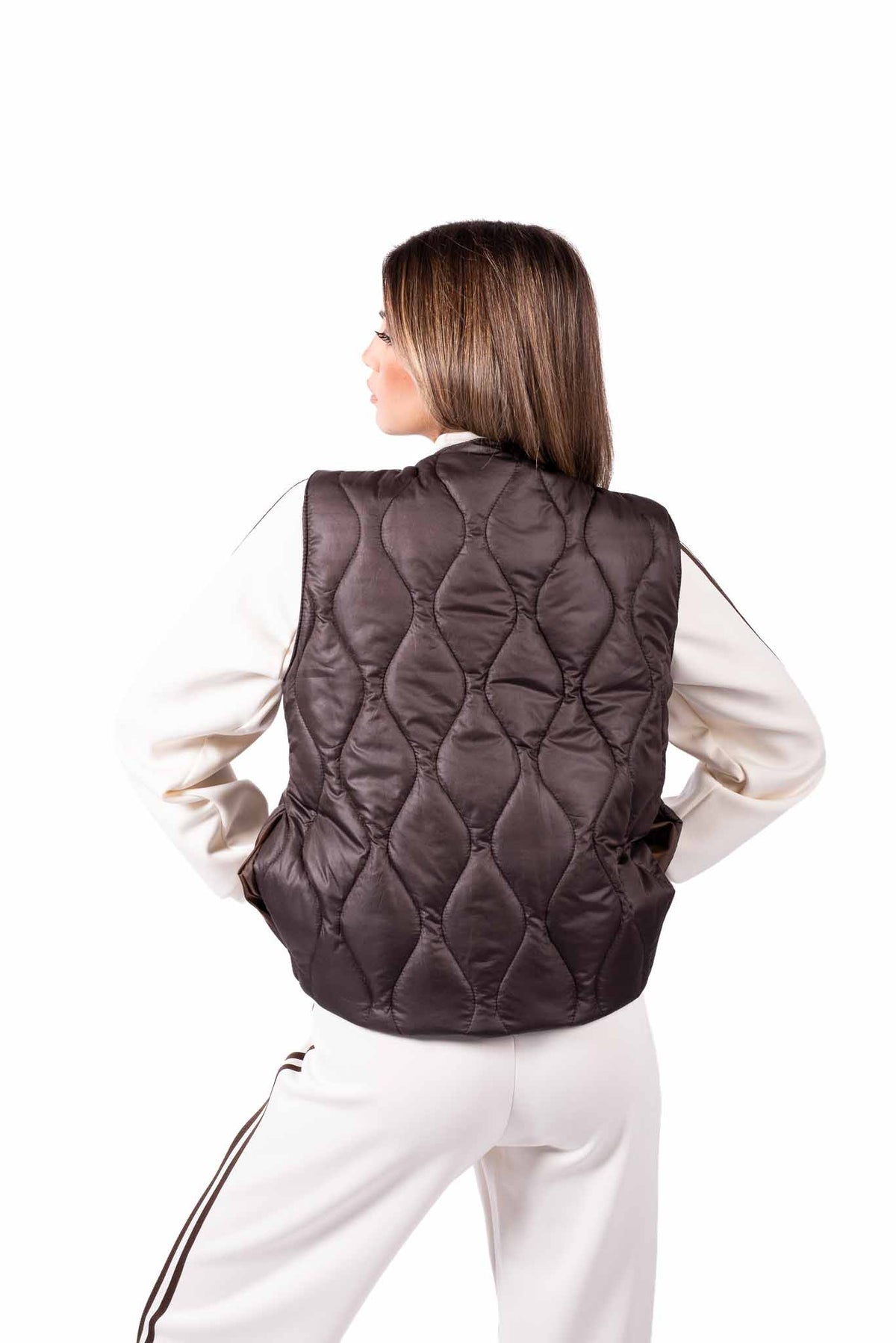 Gilet Trapuntato a Cipolla Fango donna Miss love - 2