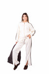 Giacca Felpa Panna con Bande donna Miss love - 2