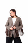 Blazer Pied-de-Poule con Frange donna Miss love - 6