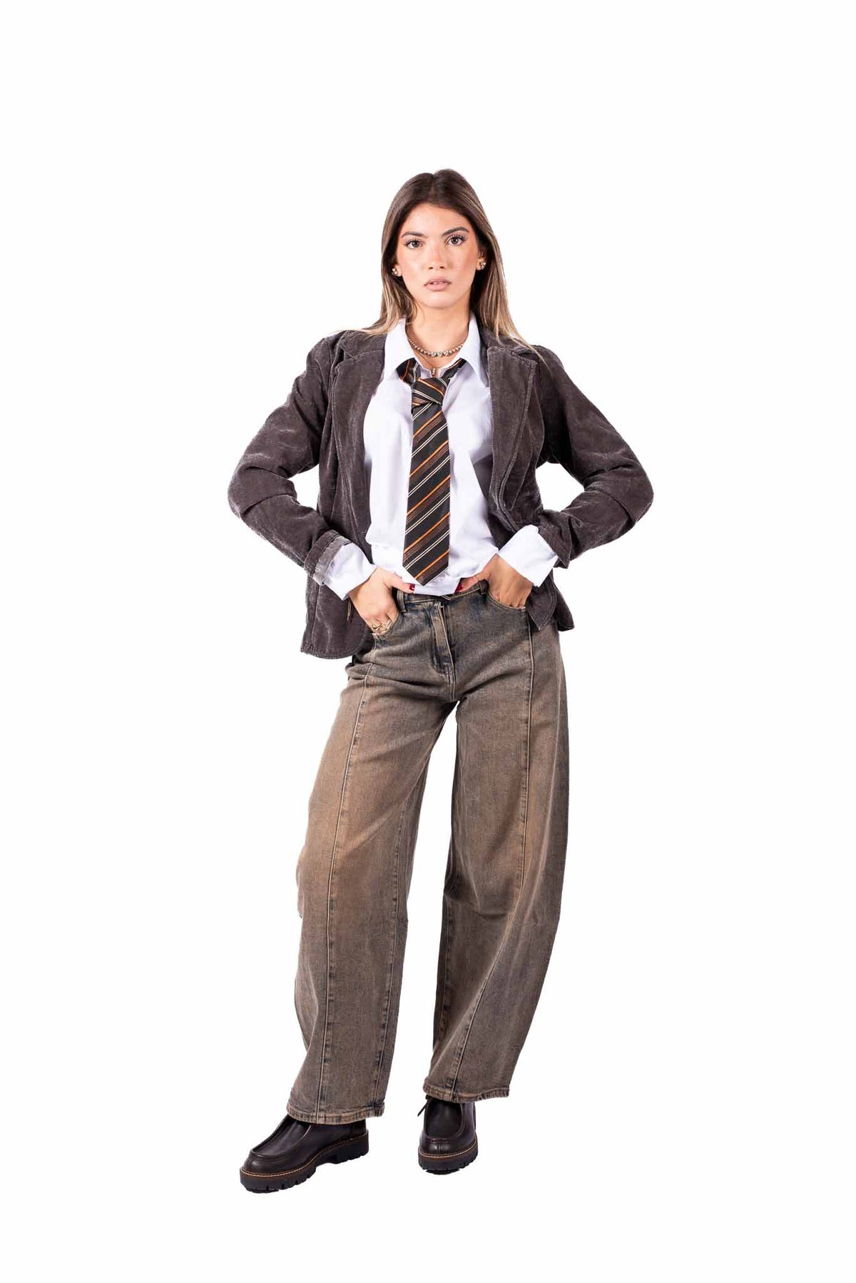 Blazer in Velluto Grigio donna Miss love - 2