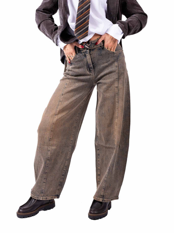 Jeans Barrel Fit Lavaggio Vintage da donna Miss love