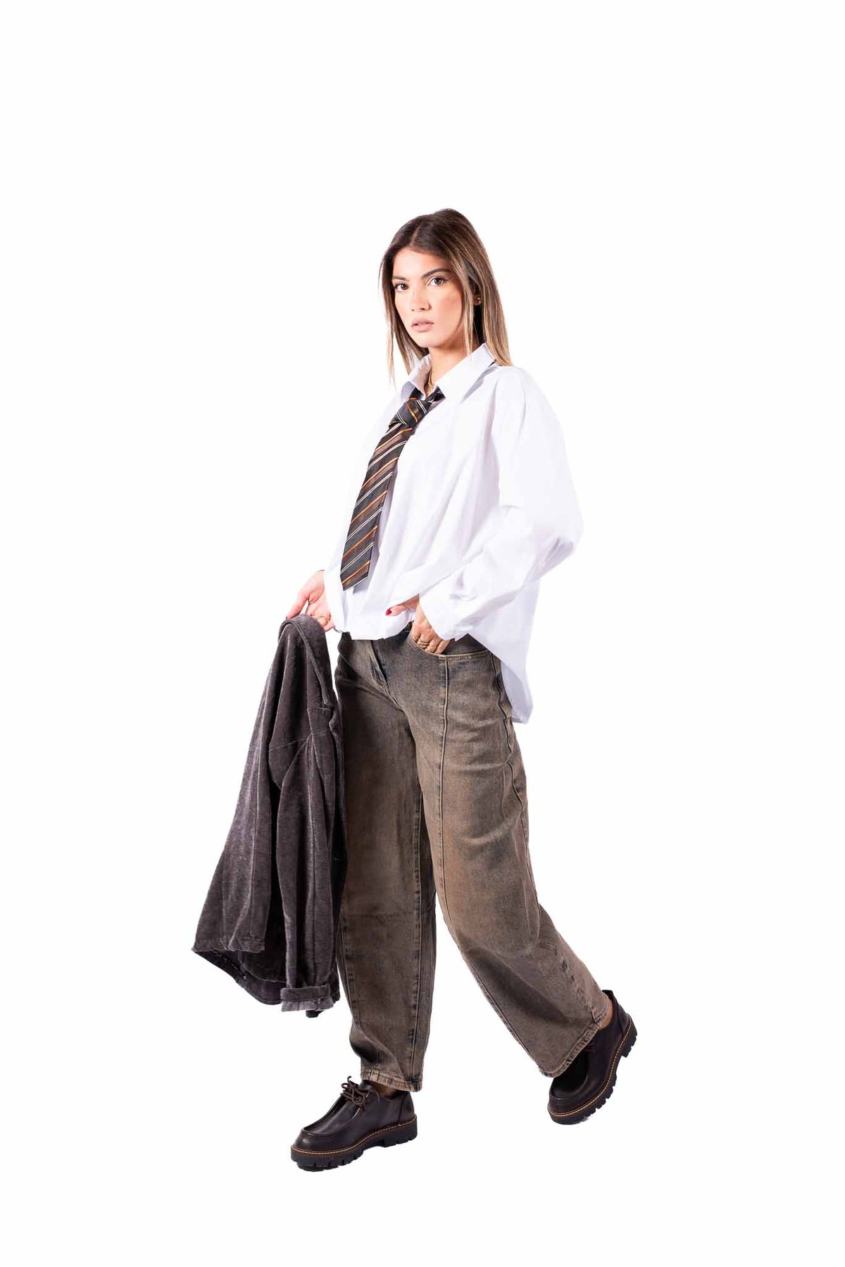 Camicia Chiusa Bianca con Cravatta donna Miss love - 2