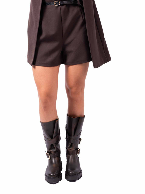 Shorts Cioccolato con Cintura da donna Miss love