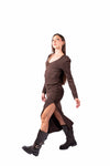 Abito Lungo Cioccolato con Scollo a U donna Miss love - 2