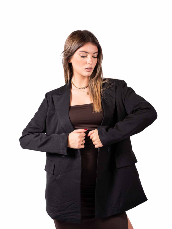 Blazer Doppiopetto Nero da donna Miss love