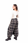 Pantaloni Barrel Fit a Quadri Tartan donna Miss love - 2