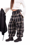 Pantaloni Barrel Fit a Quadri Tartan donna Miss love - 1