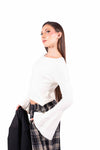 Maglia Panna a Costine con Maniche a Campana donna Miss love - 1