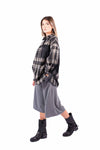 Camicia Oversize a Quadri Tartan con Frange donna Miss love - 4