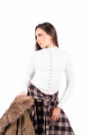 Maglia Bianca a Costine con Bottoni donna Miss love - 1
