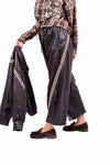 Pantaloni Jogger in Ecopelle Marrone con Bande donna Miss love - 1