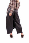 Pantaloni Jogger in Ecopelle Marrone con Bande donna Miss love - 2