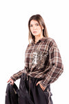 Camicia Quadri Tartan con Taschino Paillettes donna Miss love - 2