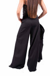 Pantaloni Wide Leg Neri Gessati donna Miss love - 2