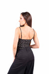 Top Corsetto in Pizzo a Rete Nero donna Miss love - 3