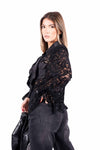 Camicia in Pizzo Trasparente Nera con Ruches donna Miss love - 2