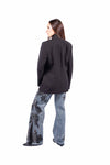 Blazer Nero Sartoriale con Allacciatura Asimmetrica donna Miss love - 3