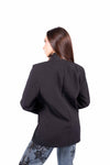 Blazer Nero Sartoriale con Allacciatura Asimmetrica donna Miss love - 4