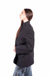 Blazer Nero Sartoriale con Allacciatura Asimmetrica donna Miss love - 5
