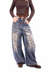 Jeans Barrel Fit con Effetto Degradè e Micro Strass donna Miss love - 3
