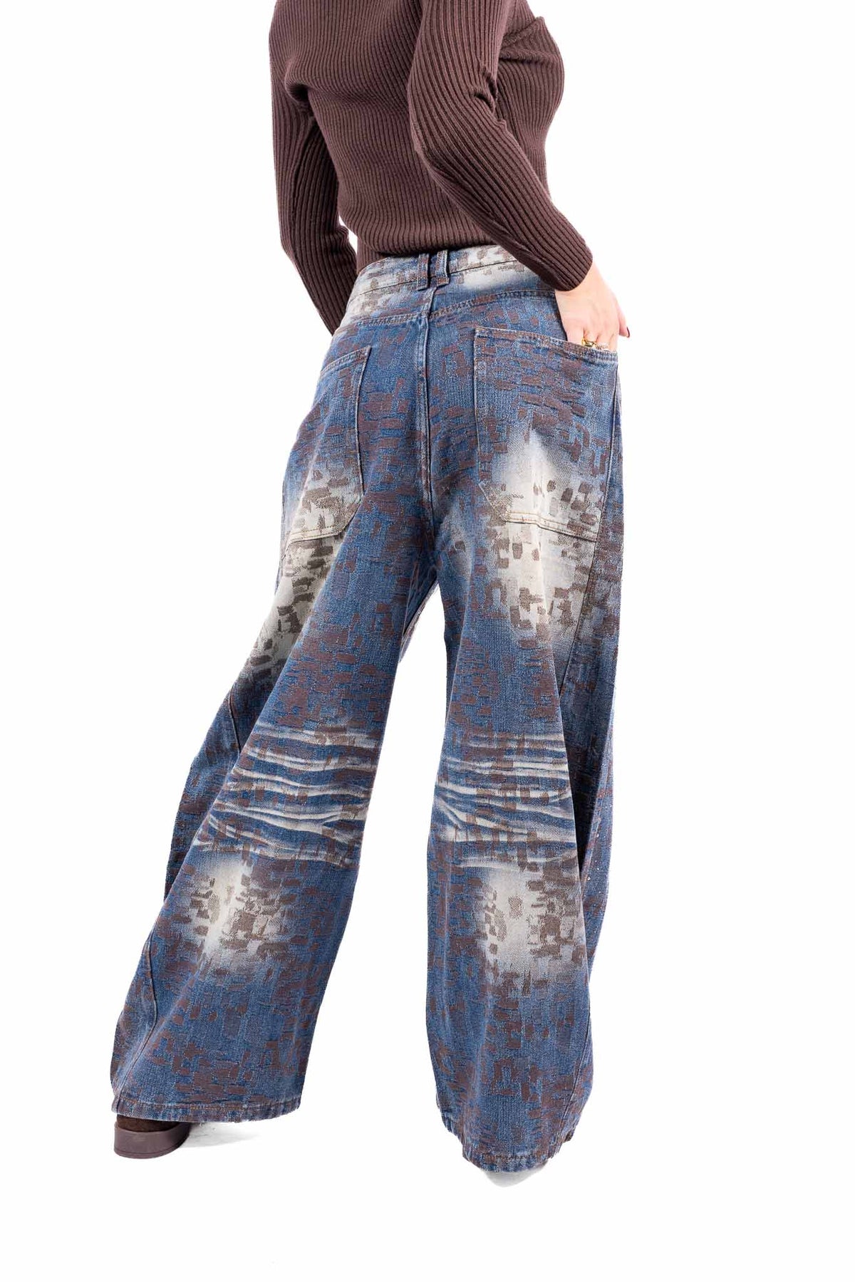 Jeans Barrel Fit con Effetto Degradè e Micro Strass donna Miss love - 2