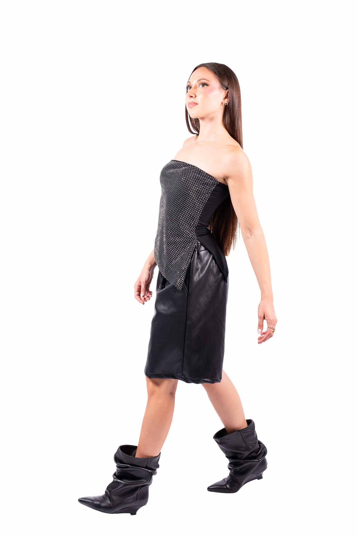 Top a Fascia Nero con Rete di Strass donna Miss love - 8