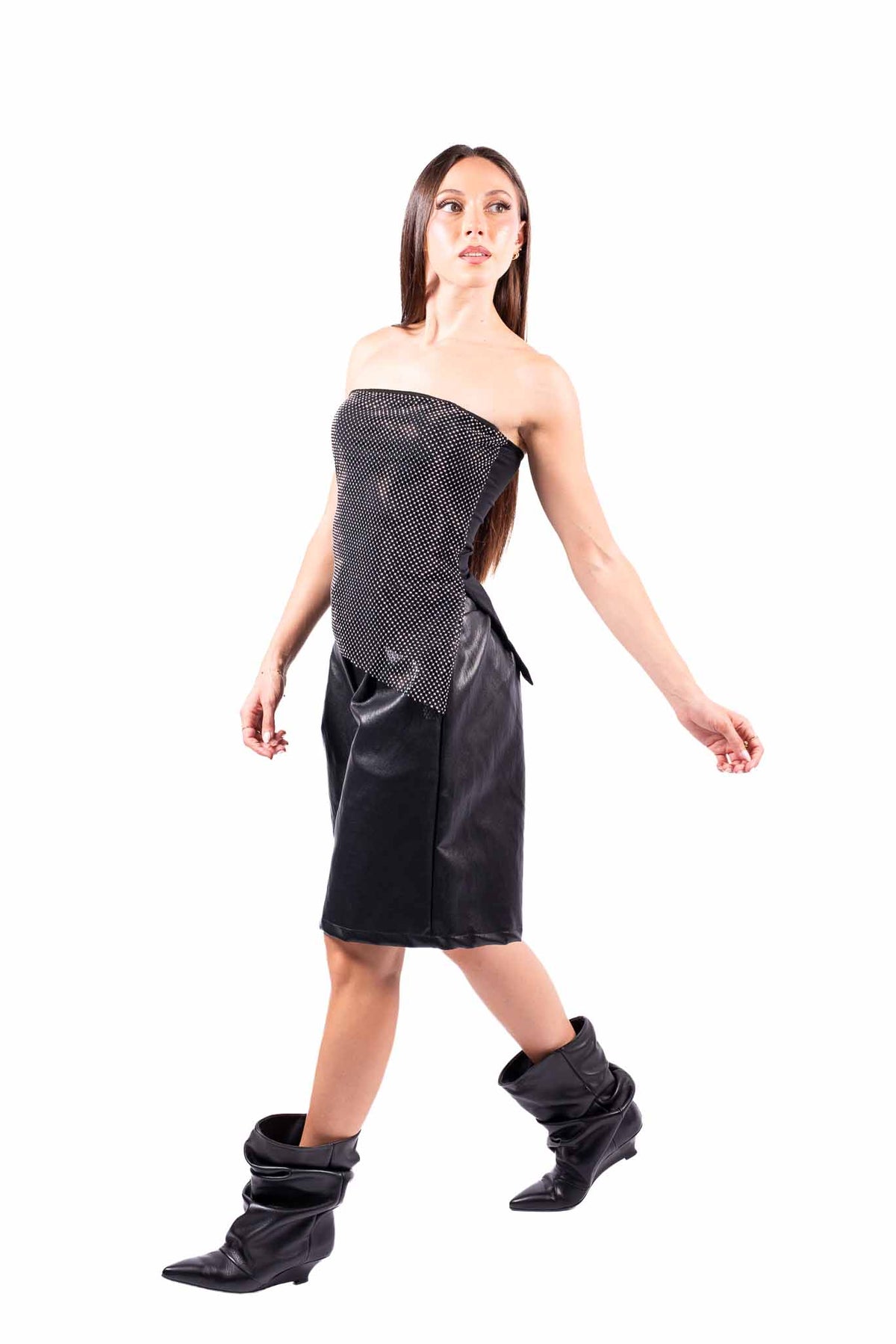 Top a Fascia Nero con Rete di Strass donna Miss love - 9