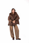 Parka Oversize Marrone con Ecopelliccia donna Miss love - 1