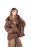 Parka Oversize Marrone con Ecopelliccia donna Miss love - 3