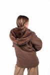 Parka Oversize Marrone con Ecopelliccia donna Miss love - 4
