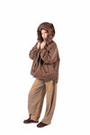 Parka Oversize Marrone con Ecopelliccia donna Miss love - 5